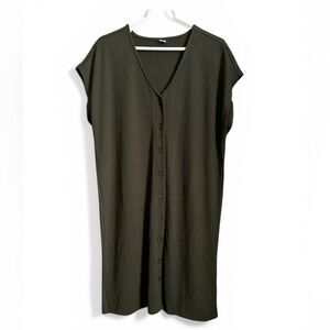 Old Navy Green Ribbed Button Down Dress – Size XL – Casual & Comfy